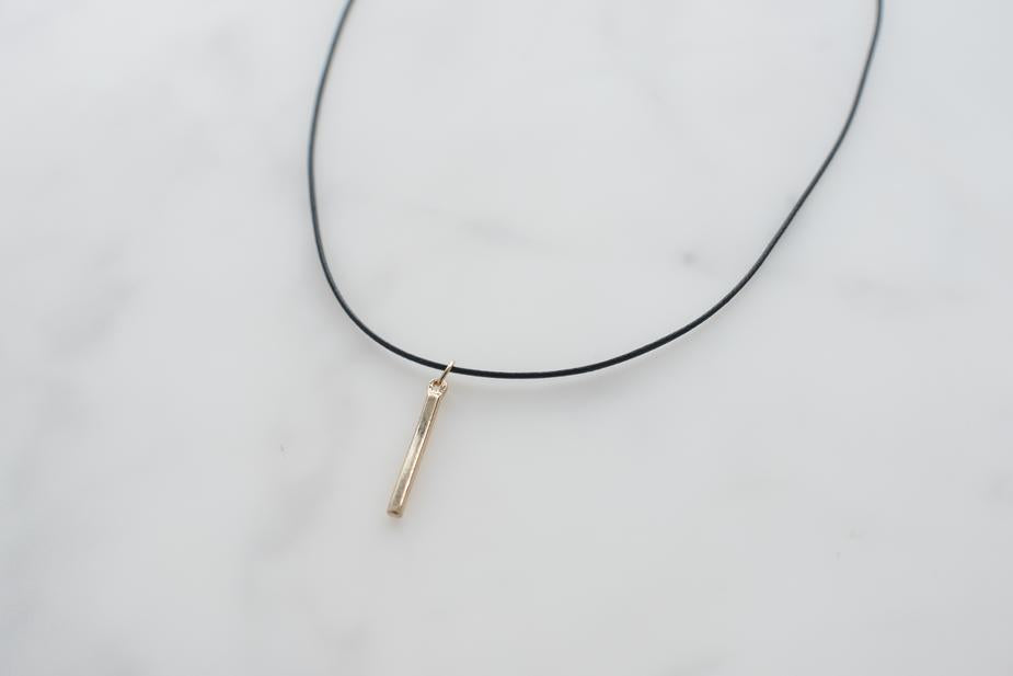 Choker with Gold Pendant-(4371055345762)
