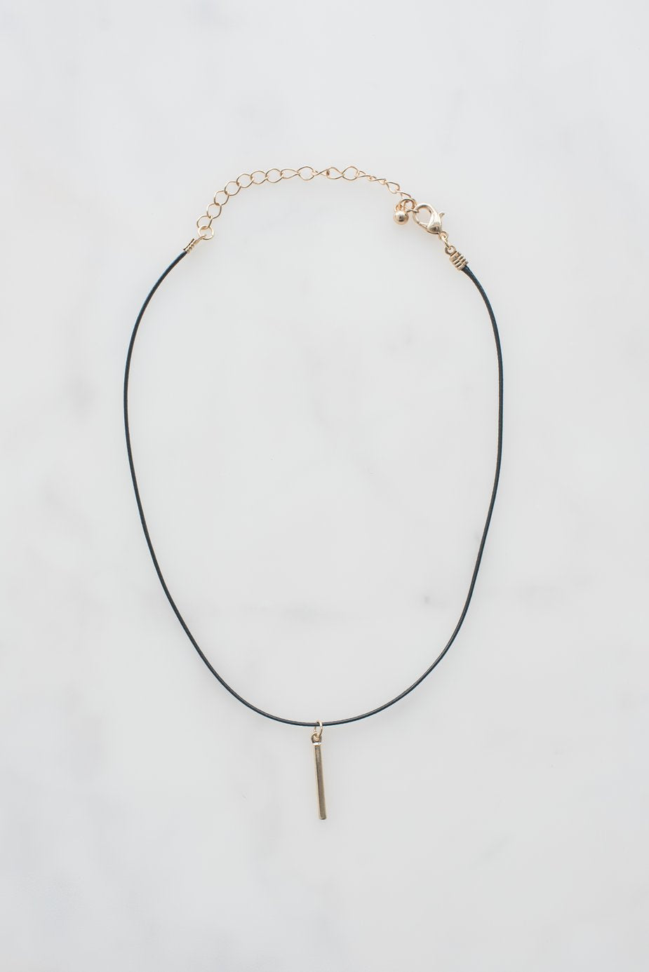 Choker with Gold Pendant-(4371055345762)