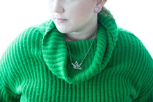 Origami Crane Necklace-(4371055738978)