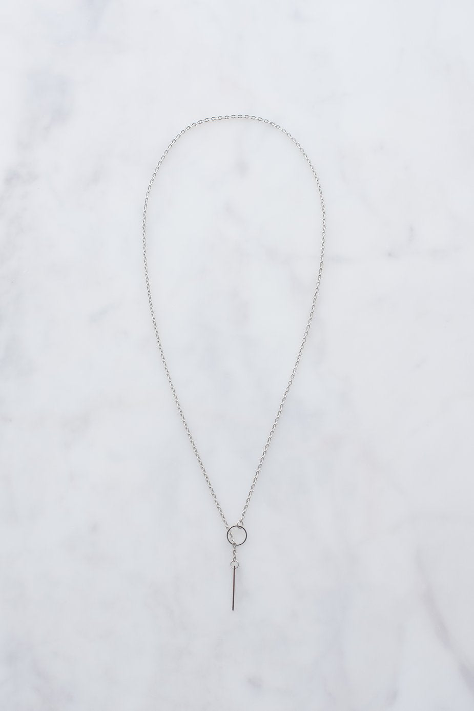 Silver Threader Necklace-(4371055804514)