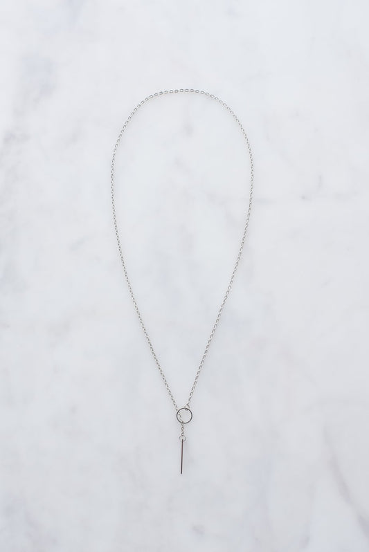 Silver Threader Necklace-(4371055804514)